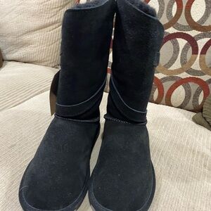 BearPaw Black Winter Boots Suede Ankle